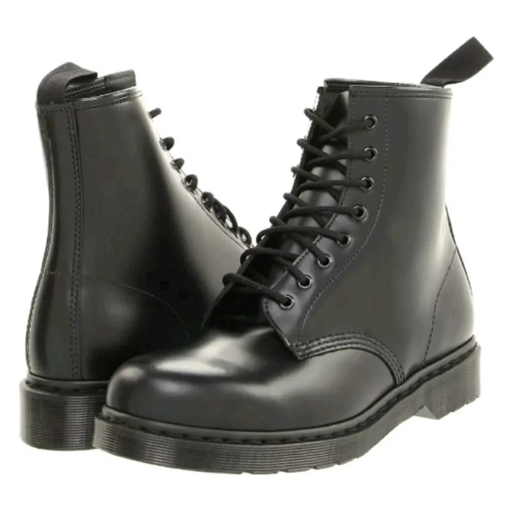Dr. Martens Black Patent Lace-Up Combat Boots - Picture 3 of 12